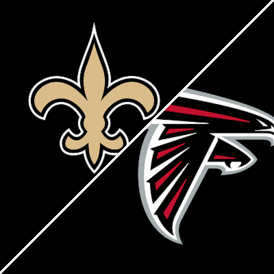 New Orleans Saints vs. Atlanta Falcons. Fans support on NFL Game.  Silhouette of supporters, big screen with two rivals in background Stock  Photo - Alamy