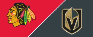 Golden Knights in action against the Blackhawks following overtime victory